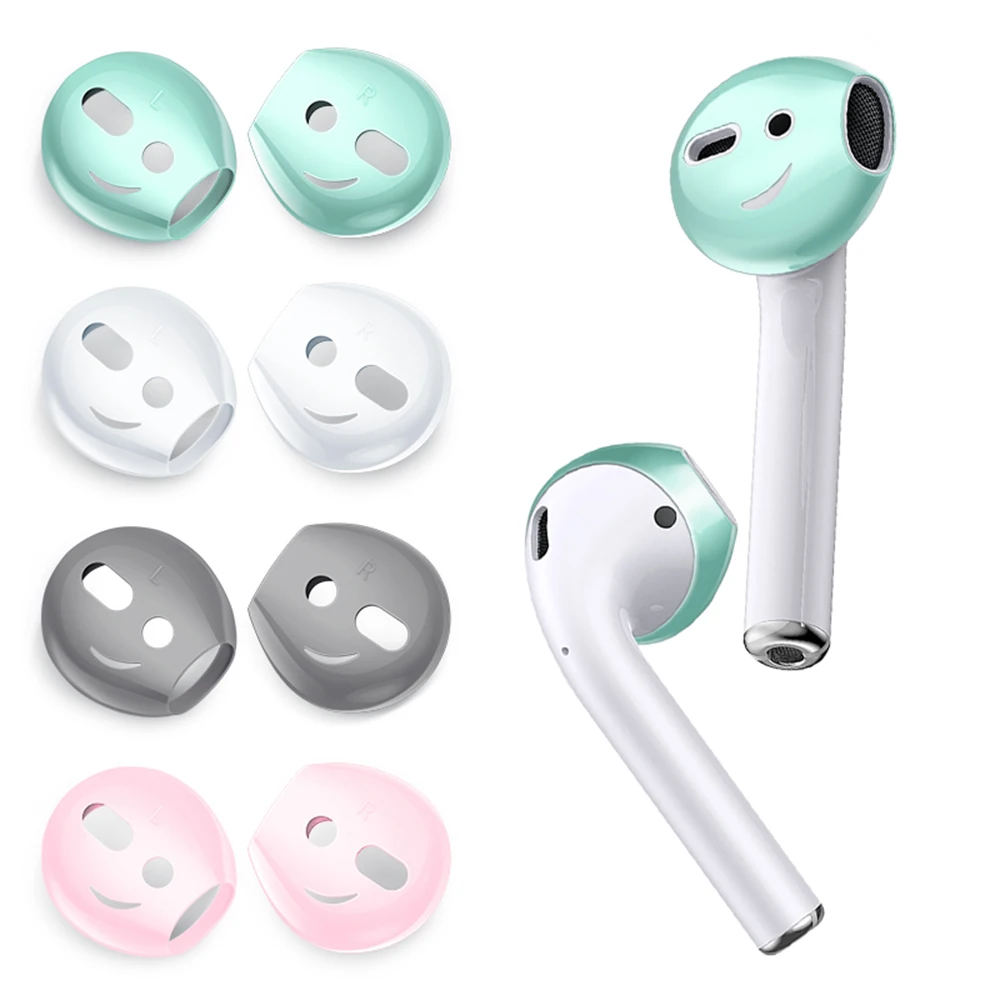 2 пары супер тонкие наушники колпачки для Airpods 1/2 Силиконовые амбушюры