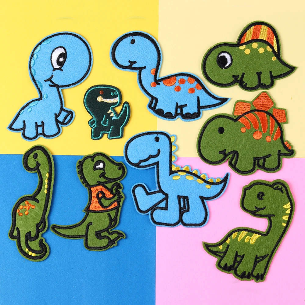 

Cartoon Movie Jurassic Park Dinosaurs Patches Iron On Embroidered Cloth Appliques 3D Diy Cute Badges Clothing accessories