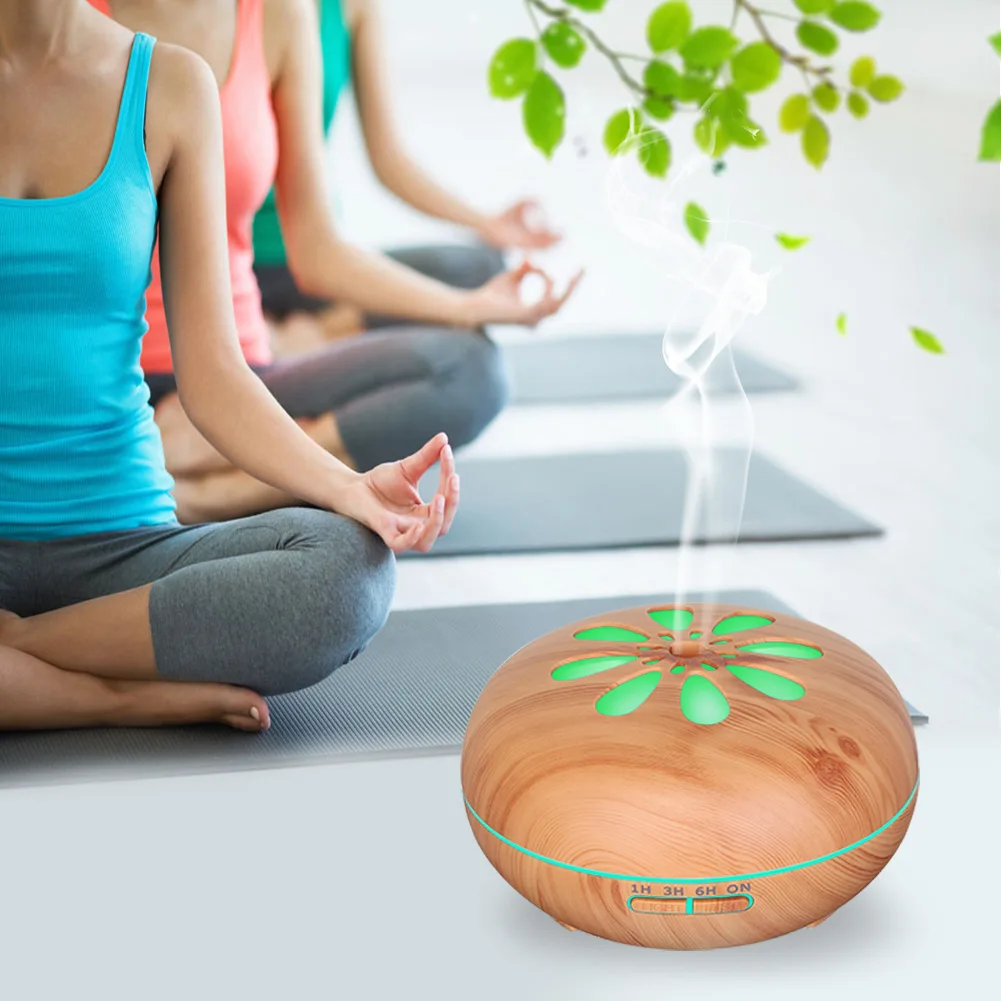 

DOZOKA Wifi Remote Smart Aroma Diffuser Aromatherapy 500ml Wood Grain Humidifier With 7 Colors Lights For Home