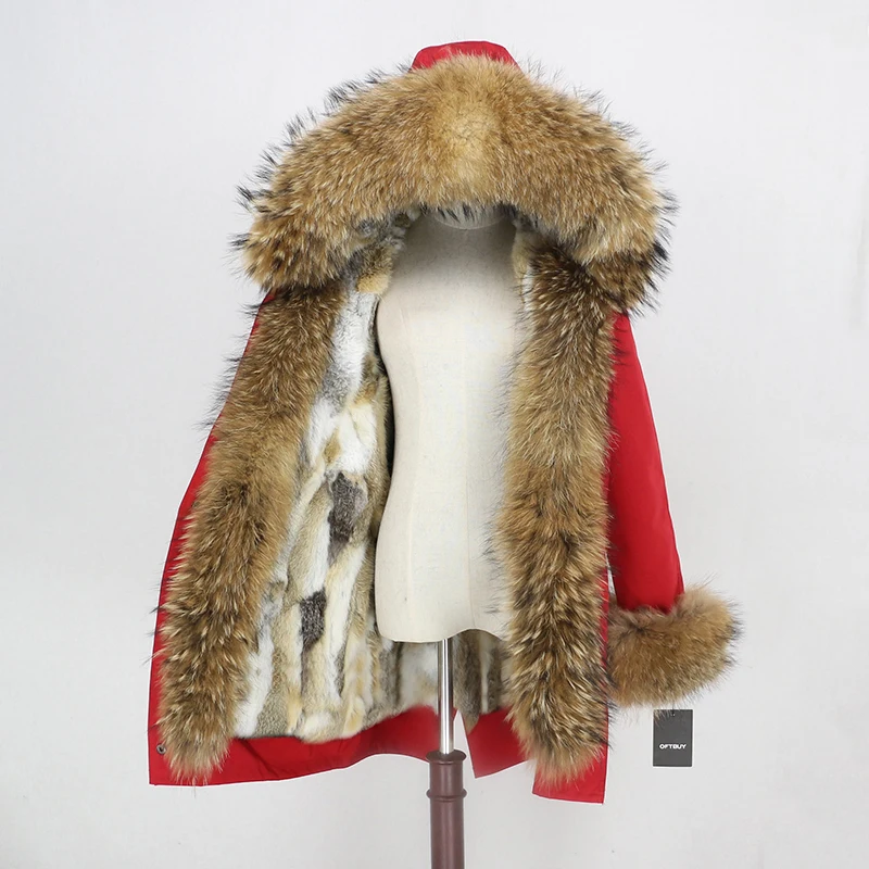 OFTBUY 2020 Waterproof Fabric Parka Winter Jacket Women Real Fur Coat Natural Raccoon Hood Rabbit Liner Streetwear | Женская одежда