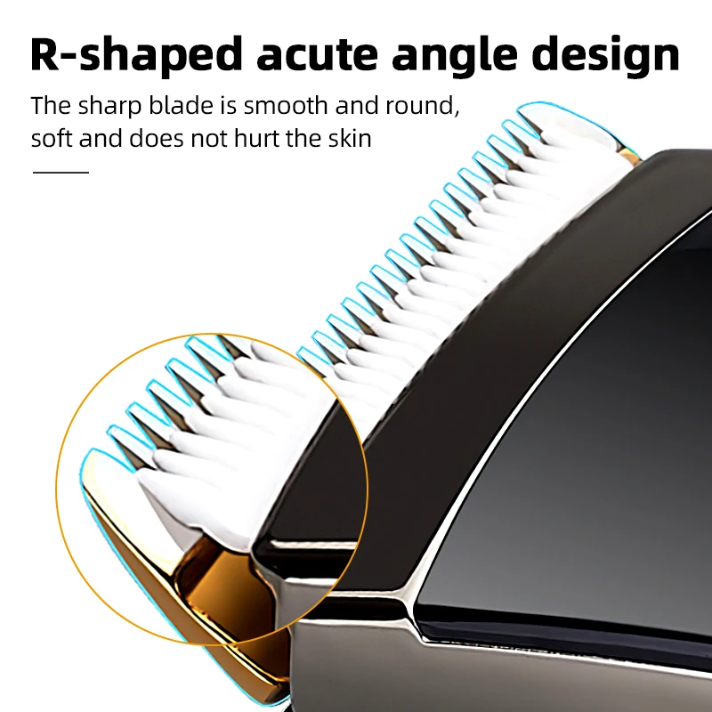 Триммер для волос с керамическим лезвием светодиодный электрический клипер