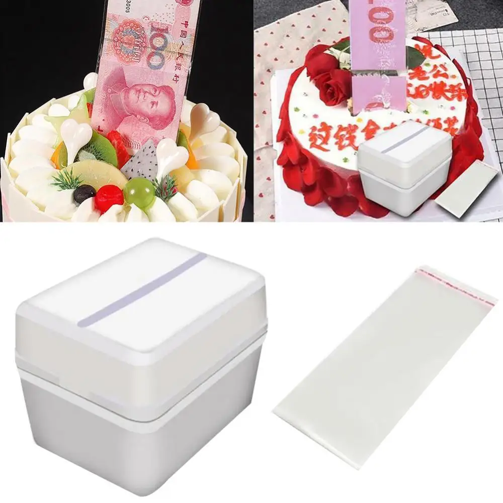 

Creative Birthday Surprise Cake Decoration Props Money Pulling Box Tricky Toy