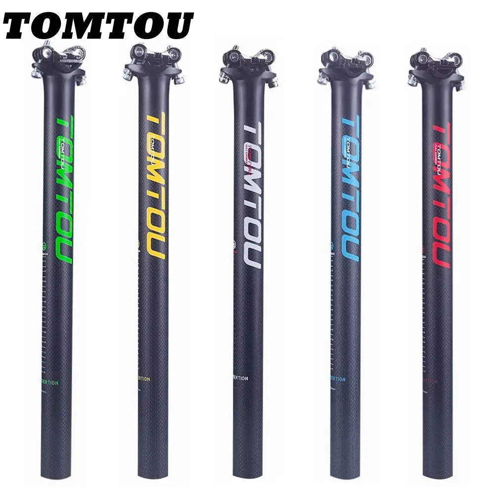 

TOMTOU Bicycle Seat Tube Carbon Seat Post For Road / Mountain Bike Parts Diameter 27.2mm 30.8mm 31.6mm Offset 0mm