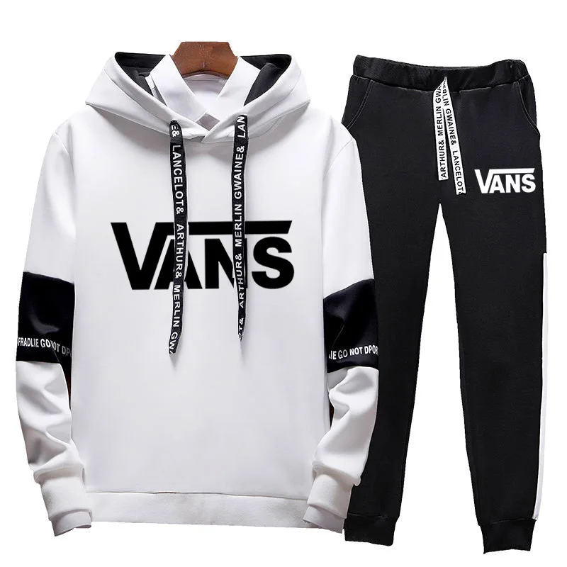 

New Fashion Design Men's Suit Spring and Autumn Hooded Sweater Casual Pants Korean Youth Handsome Two Piece Set Fashion