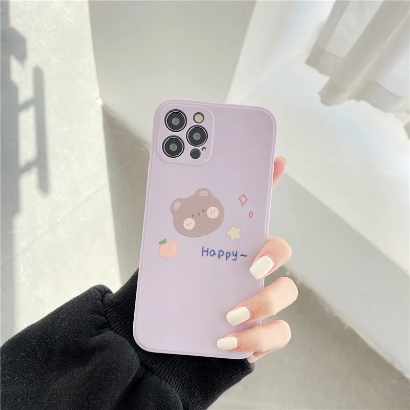

Bear Silicone Soft Phone Case For iPhone 7 8 Plus 2020 SE X XR XS Max 11 11Pro Max 12 12Pro Max Pro Mini Case Shell Cover Coque