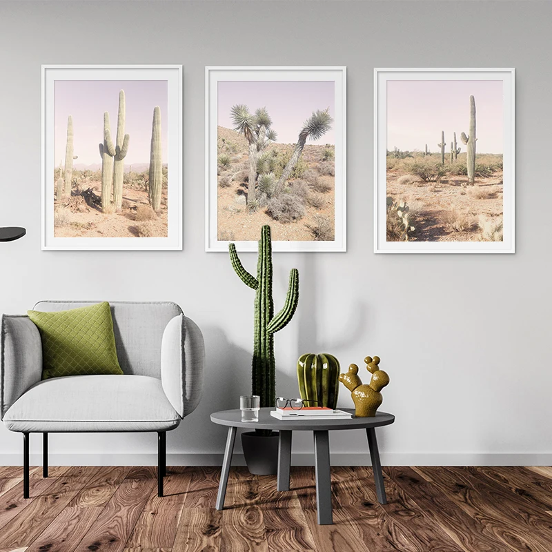 

Desert Cactus Canvas Poster Nordic Landscape Joshua Tree Saguaro National Park Wall Art Print Painting Picture Living Room Decor