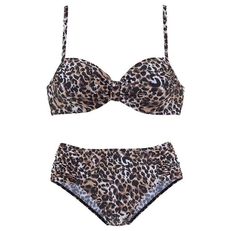 

2021 New style women swimsuit leopard print Two piece sexy bikini snake print split swimsuit women high quality strap bikini XXL