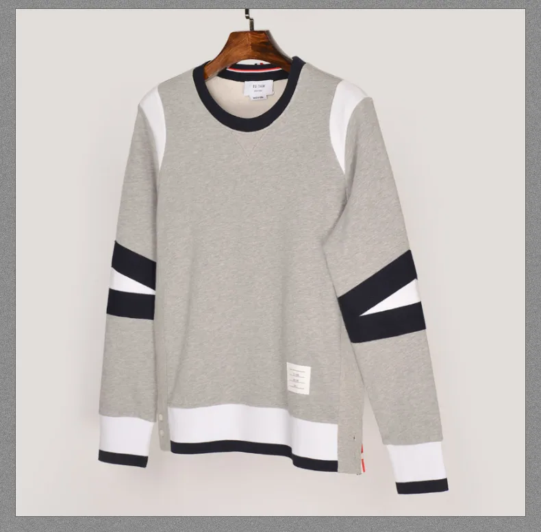 

2021 Fashion TB Brand Hip Hop Spring Clothing Cotton jacket Men Women Sweatshirts Hoodies Patchwork Casual Sportswear Coat