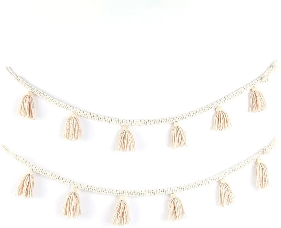 

Макраме Тканые настенный гирлянда из бахромы баннер Бохо Шикарный декор стены квартира в общежитии Гостиная Украшения в спальню настенный ...