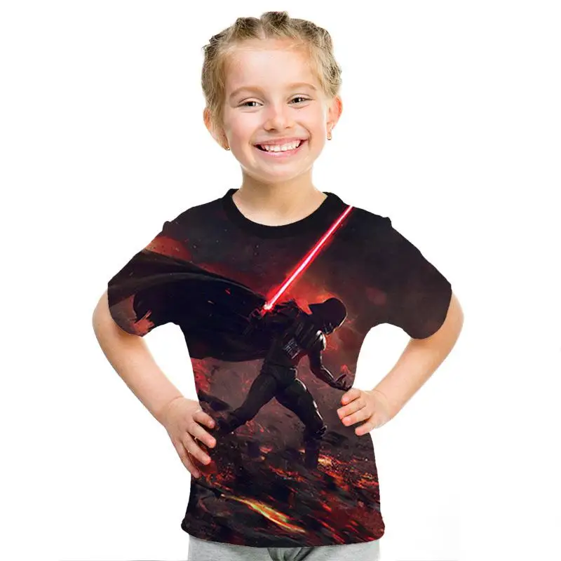 Звездные войны 3D imprimir bien de los hombres/las nias Топы Camiseta de manga corta Caballero Jedi imprimir nios camiseta de moda