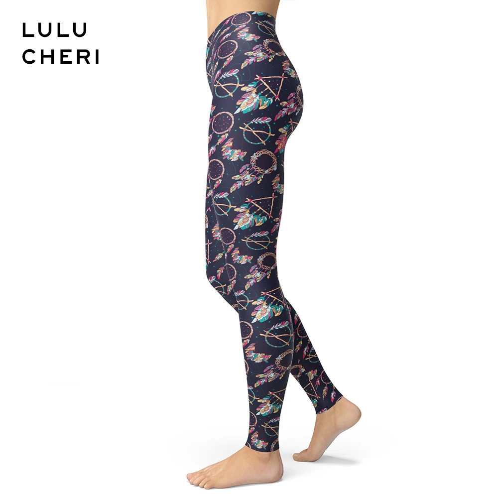 Ацтекские Леггинсы с принтом в стиле бохо для женщин и девочек, с рисунком Ловец снов, Инди, этнические обтягивающие мягкие обтягивающие леггинсы для фитнеса