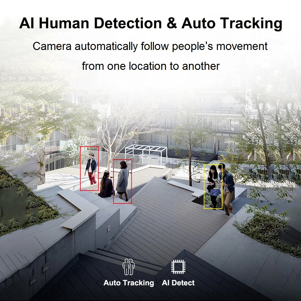 5 МП UHD Wi Fi PTZ IP камера 4 кратный зум автоматическое слежение красочное ночное