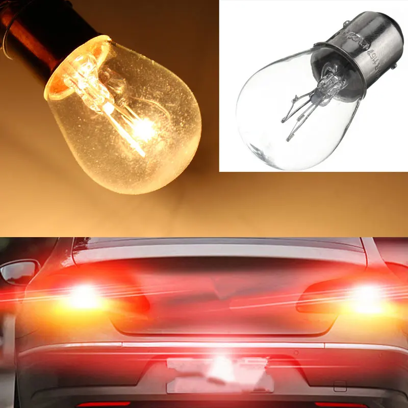 

10Pcs Car Driving Light Reversing Bulbs 1157 BAY15D 1157 180 Degree Dual-filament Halogen Lamp 380 21/5W DC12V 5W White Light