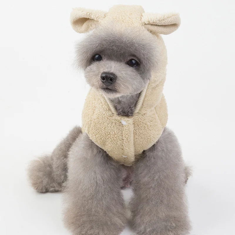 

Casual dog clothes autumn and winter clothes pet clothes cat clothes small and medium-sized dog bear ears thick woolen clothes