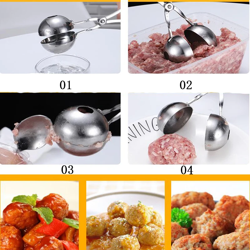 Кухня Meatball чайник из нержавеющей стали Фаршированная Фрикаделька клип DIY мясо рыбы аппарат для лепки рисовых шариков плесень