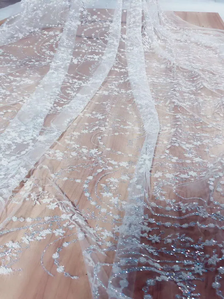 Классическое белое свадебное платье/ткань для вечернего платья блестящая ткань