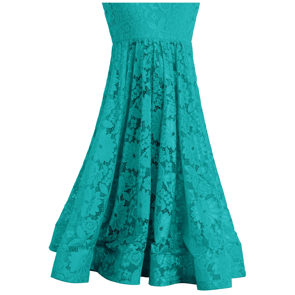 Женское кружевное платье с юбкой годе Angel fashions вечернее рукавом 3/4 круглым