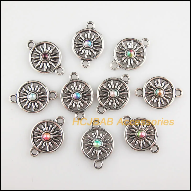 20 новых круглых шармов Смешанные акриловые подвески в виде подсолнухов