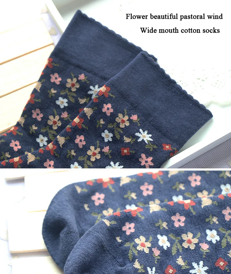 Корейская мода сезон осень женские зимние сапоги в стиле Харадзюку с цветочным