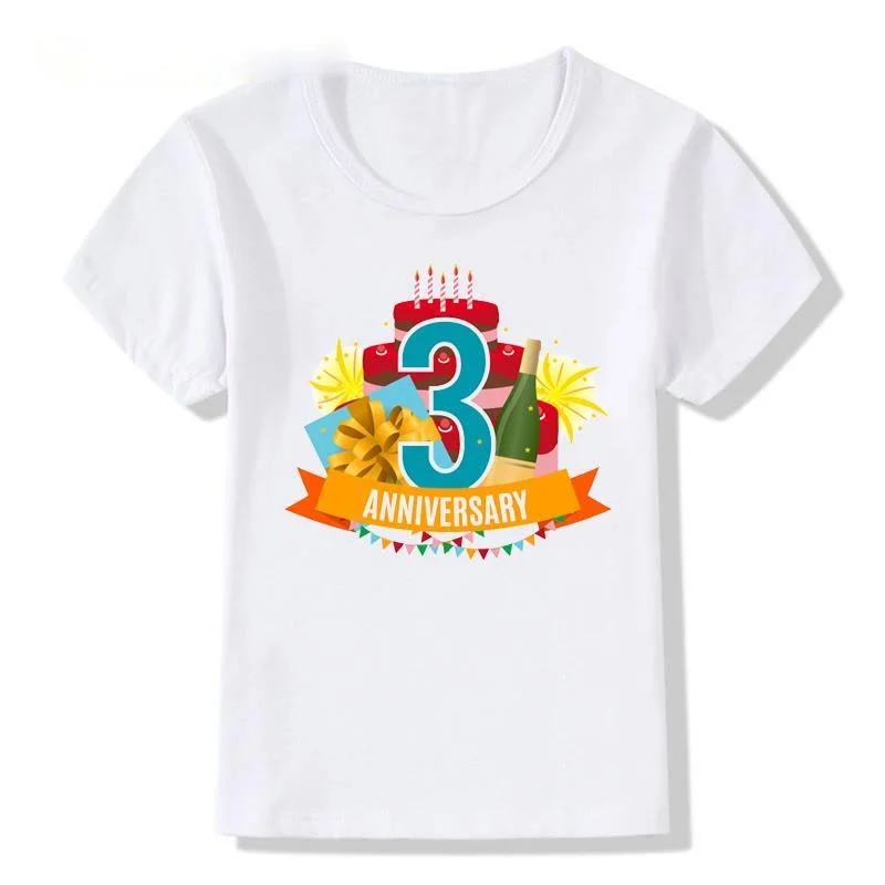 

Children T-shirt Kids T Shirt for Boys Happy Birthday Kid Girls Clothes Tshirt Girl Number 3 4 5 6 7 8 9 Anniversaty Graphic Tee