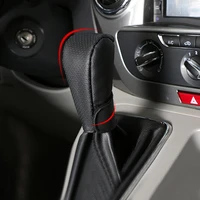 universal black car gear hand shift knob cover non slip leather handbrake protector interior parts car change lever accessories