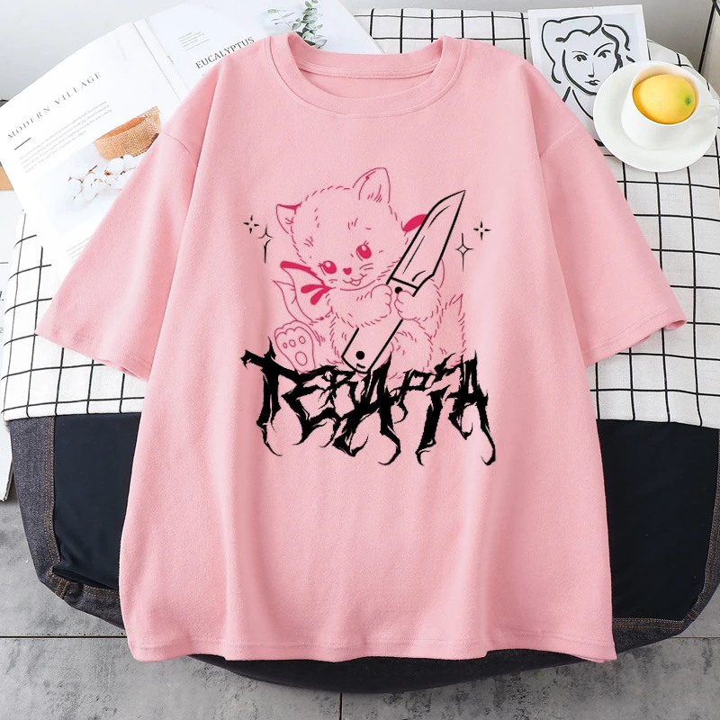 Женская футболка милая рубашка в стиле аниме для девочек японская кавайная