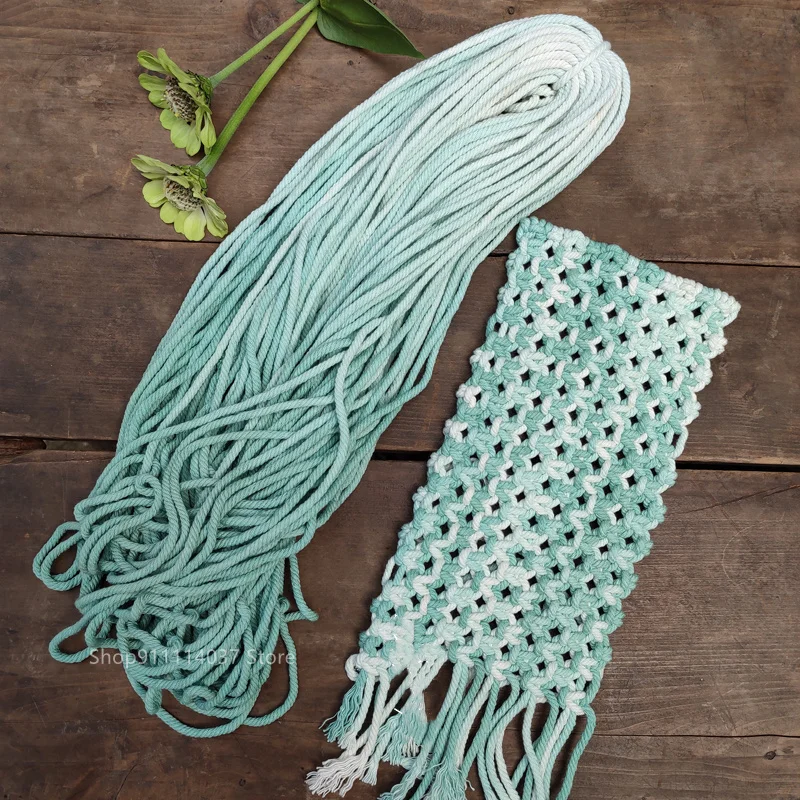 

50 м/лот, 3 мм, хлопковая ткань, искусственное ремесло, декоративная витая нить, тканый градиентный цвет, ручная работа, гобелен, сделай сам, ук...