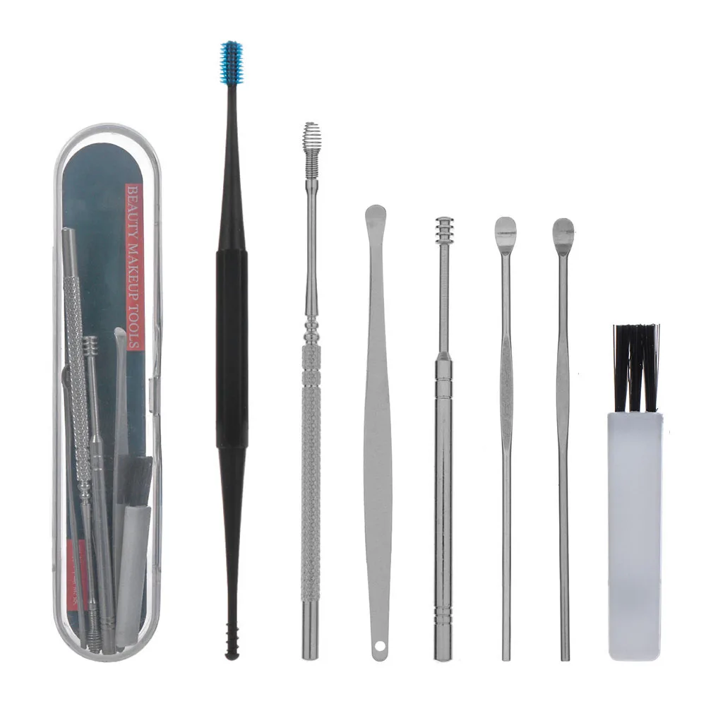 

Портативный ухо набор чистящих средств для чистки ушей спиральный ушной Пинцет для чистки ушей со Ушная кюрета спираль ухочистка ушной Ухо...