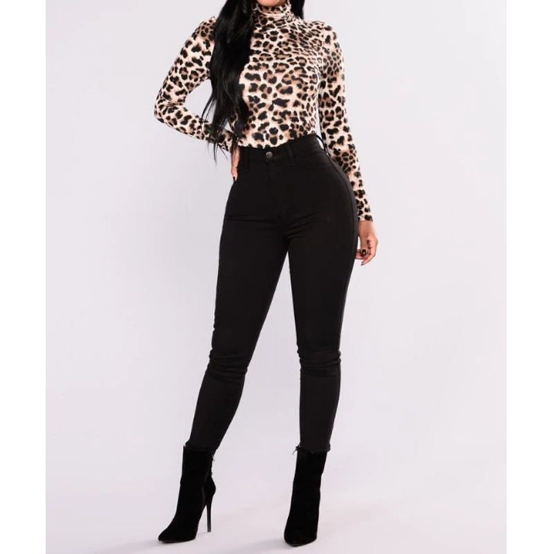 

Женская Повседневная Блузка с длинным рукавом и леопардовым принтом