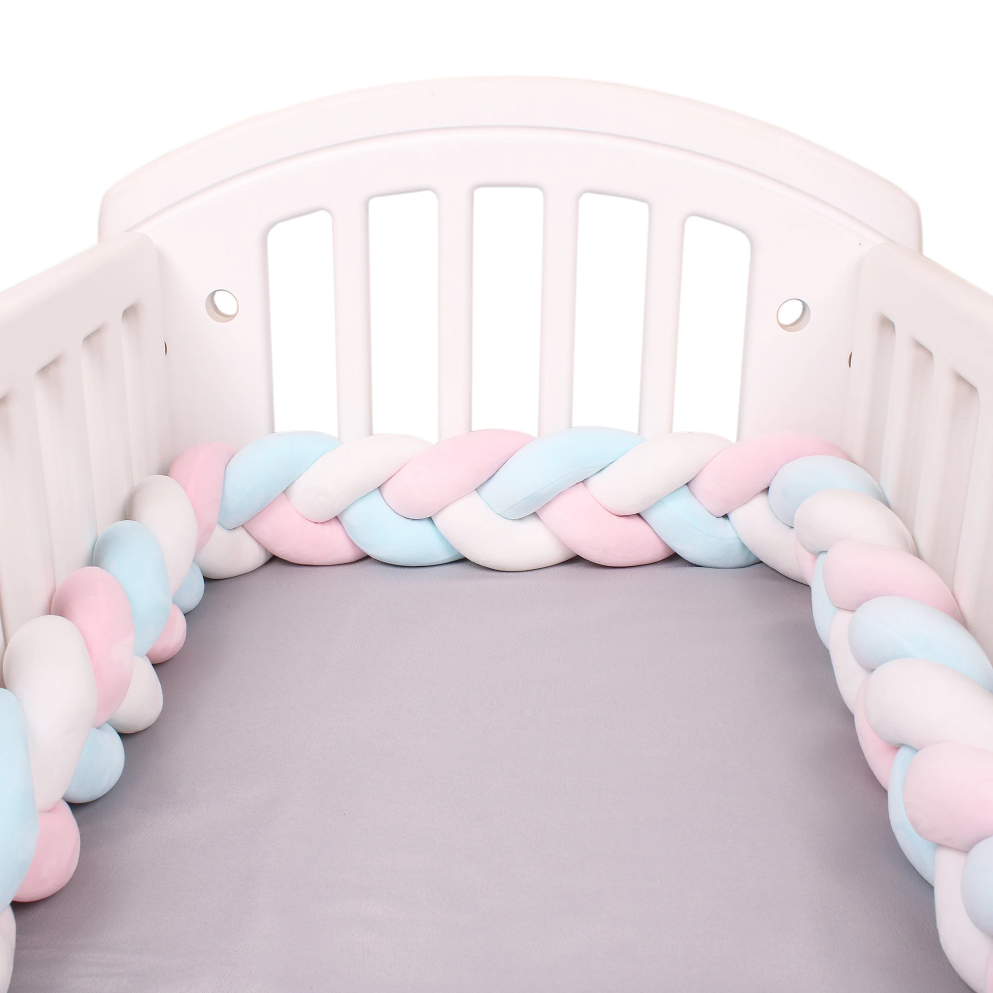 3M Baby Bumper Bed Braid Knot Pillow Cushion Bumper for Infant cuna Bebe lit Crib Protector Cot Bumper Room Decor