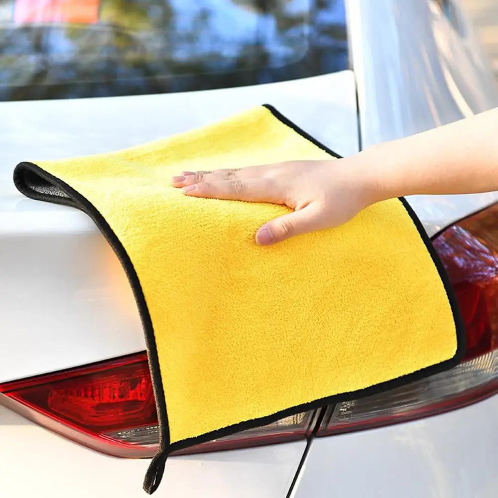 

Multi Functional Coral Velvet Double Side Car Cleaning Towel Grey Yellow Soft Hygroscopic Washing Towel