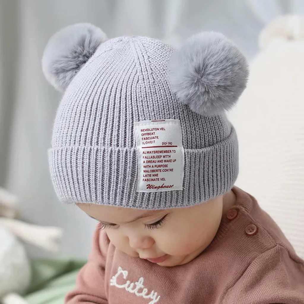 Зимние шапочки детская шапка с помпоном зимняя милая вязаная для девочек и