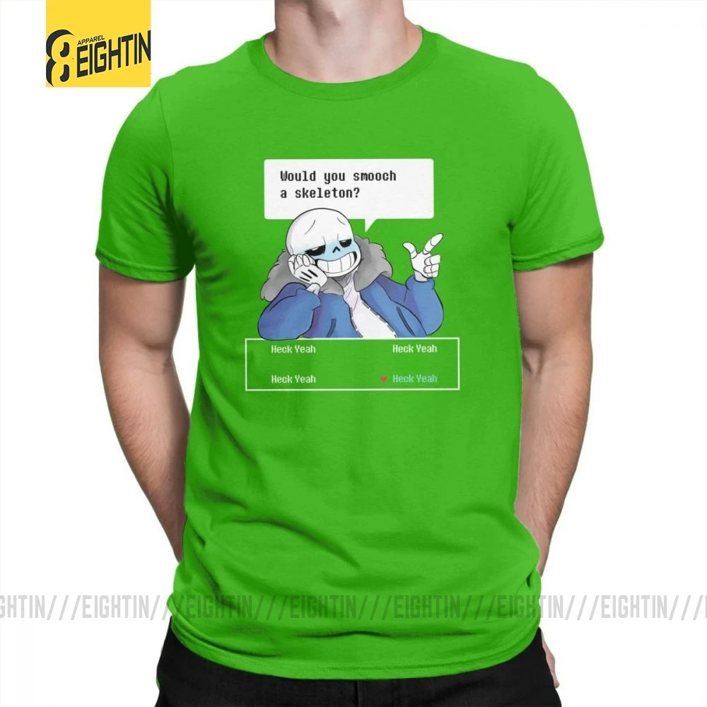 Футболки Undertale Новые мужские футболки с круглым вырезом из чистого хлопка с коротким рукавом для отдыха больших размеров - Цвет: Зеленый