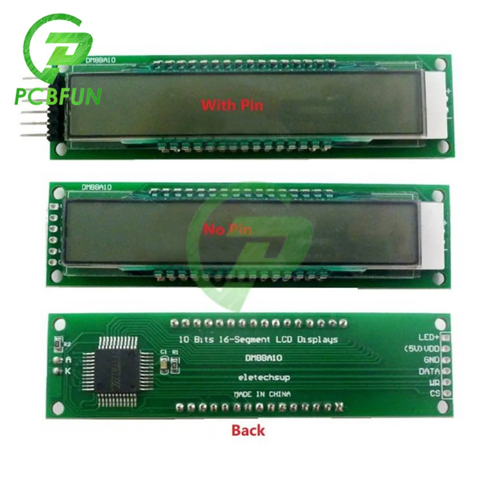 10-битный 16-сегментный ЖК-дисплей модель DM8BA10 DC 5V TM1622 модуль ЖК-дисплея с голубым