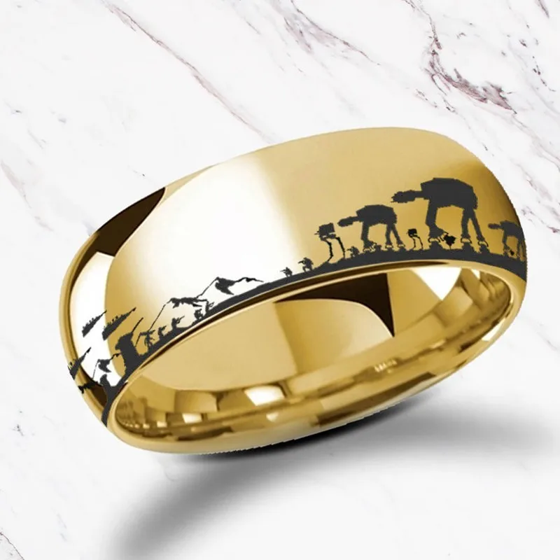 

Personalized Nature Animals and Forest Ring 8mm Engraved Men Women Ring