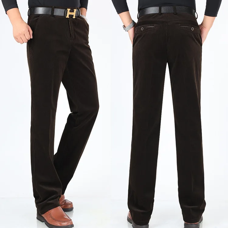 

New Cotton Casual Stretch Male Trousers 4 Color Plus Size Pant Mens Corduroy Pants Suit Man Long Straight High Quality