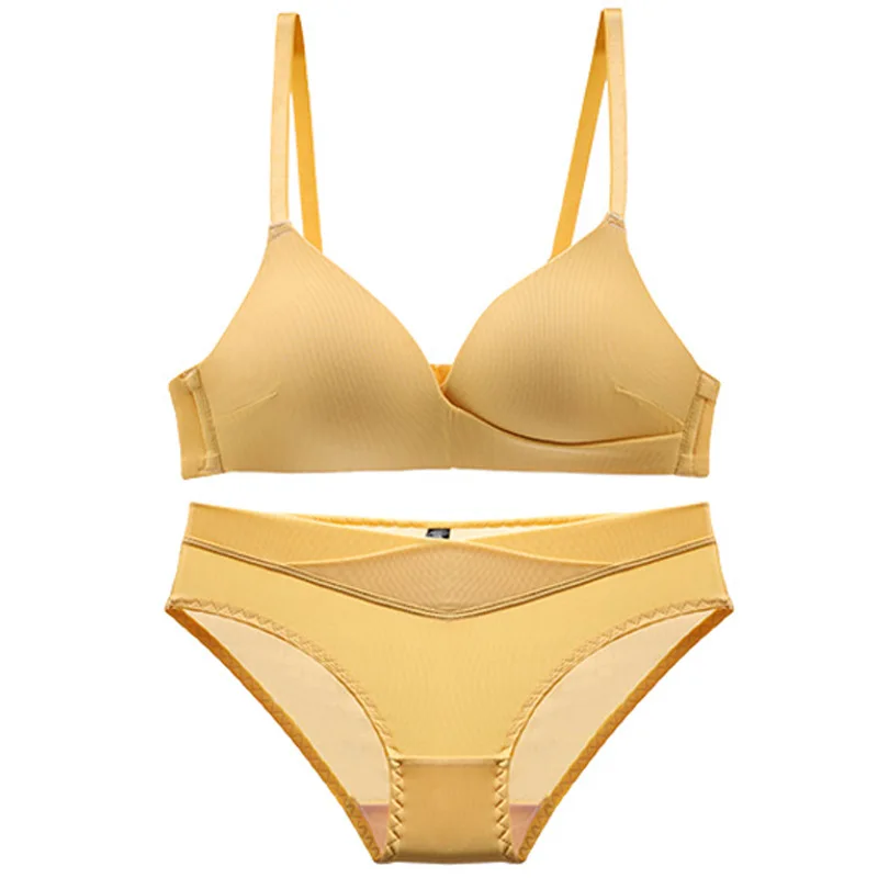 

Ultra-thin for Women Without Underwire Small Breasts Triangle Cup Set Big Breasts Show Small Bra Gathering Summer Bra