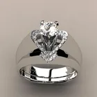 Прямая поставка, винтажное ювелирное изделие, Стерлинговое Серебро 925 пробы, серебряное кольцо с сердечком, проложить 5А кубический циркон, вечность, женское свадебное кольцо