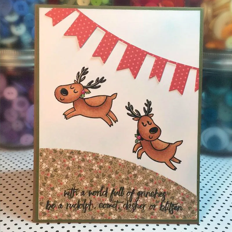 Christmas Qute Deer Snowflake Clear Silicone Stamps Stencils For DIY Scrapbooking Photo Album Decorative Embossing Cards | Дом и сад