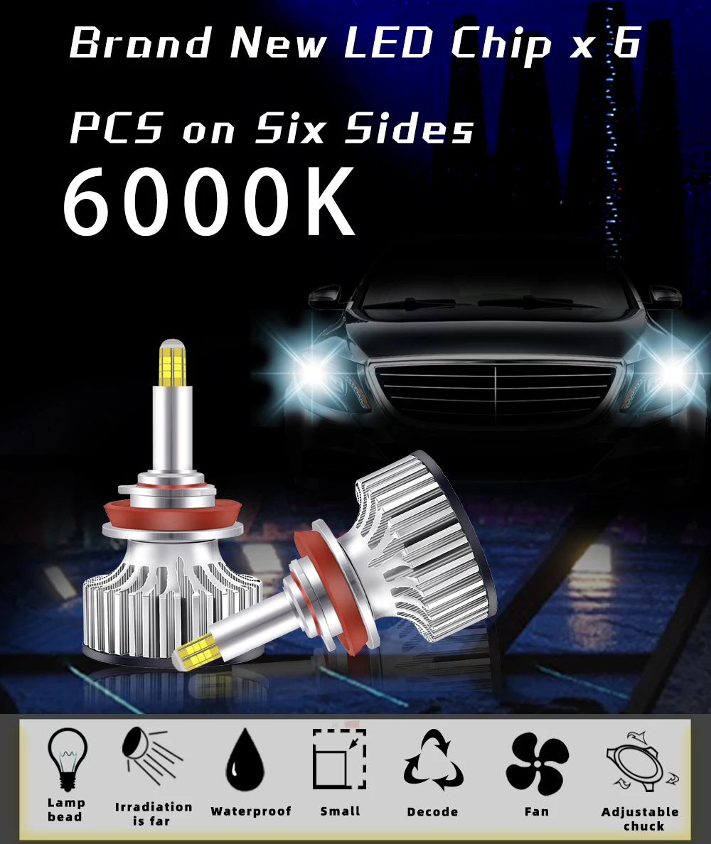 

Lampada Led H7 20000lm 360 Anti Erreur Car Bulbs H3 Led Fog Lights Xenon H7 Led Canbus No Error Bulbs