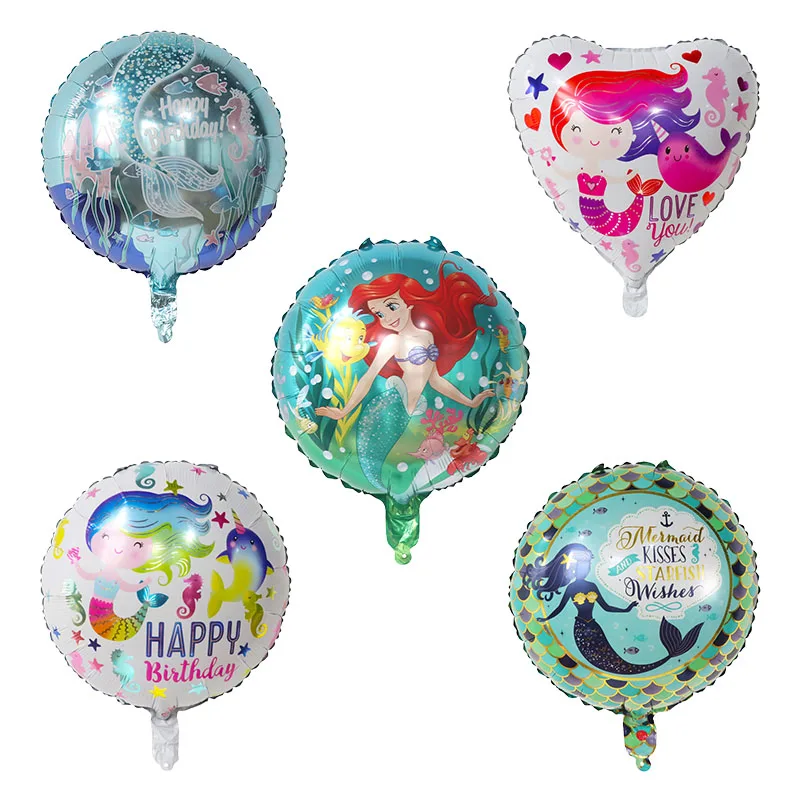 

10pcs 18inch Sea Animal Mermaid Foil Helium Balloons Baby Shower Mermaid Theme Happy Birthday Party Decoration Globos Kids Toys