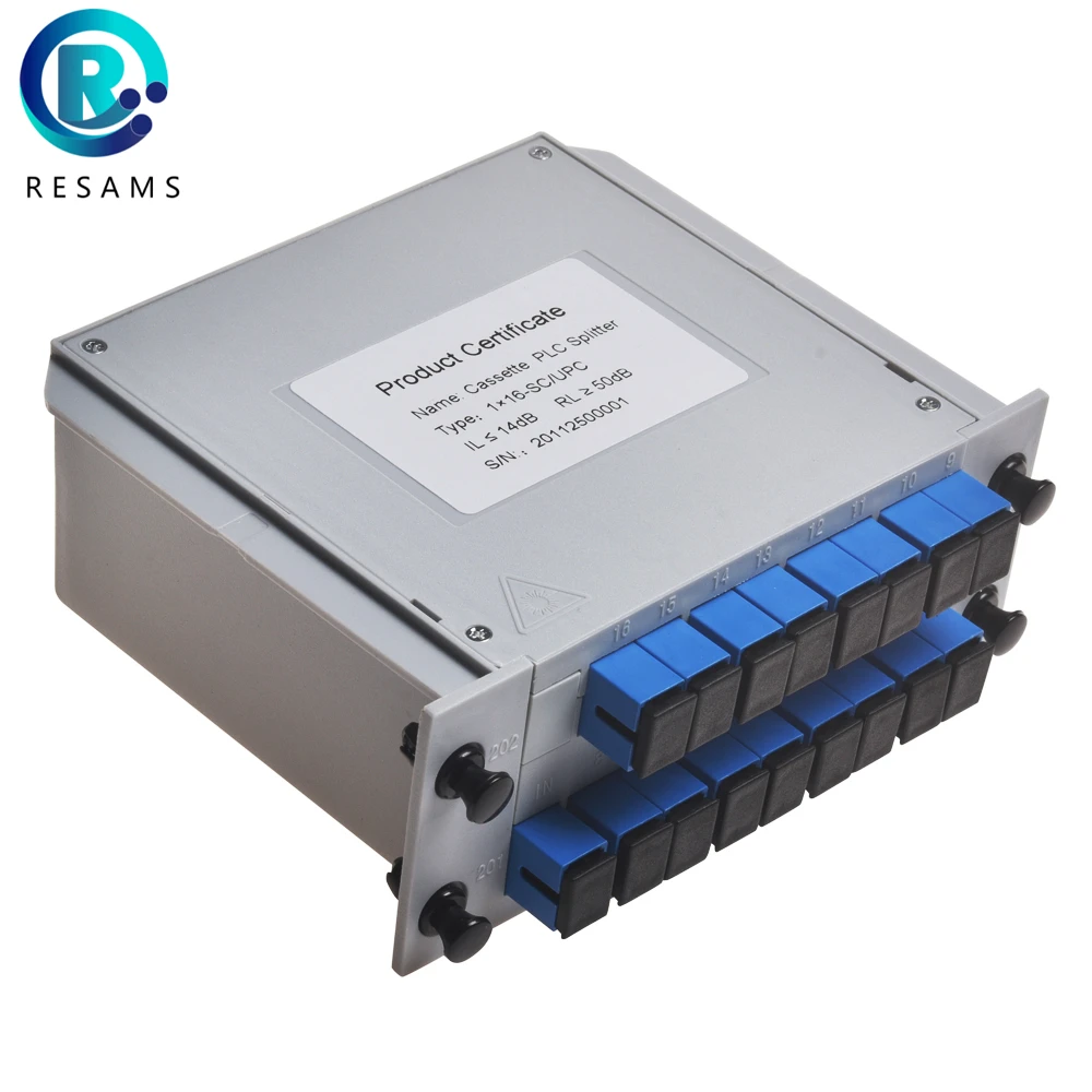 Resams  Lgx Type SC  UPC 1*16 Without Connector Small Volume Fiber Optic Splitter Single Mode PAdditional Loss Stability Is Good