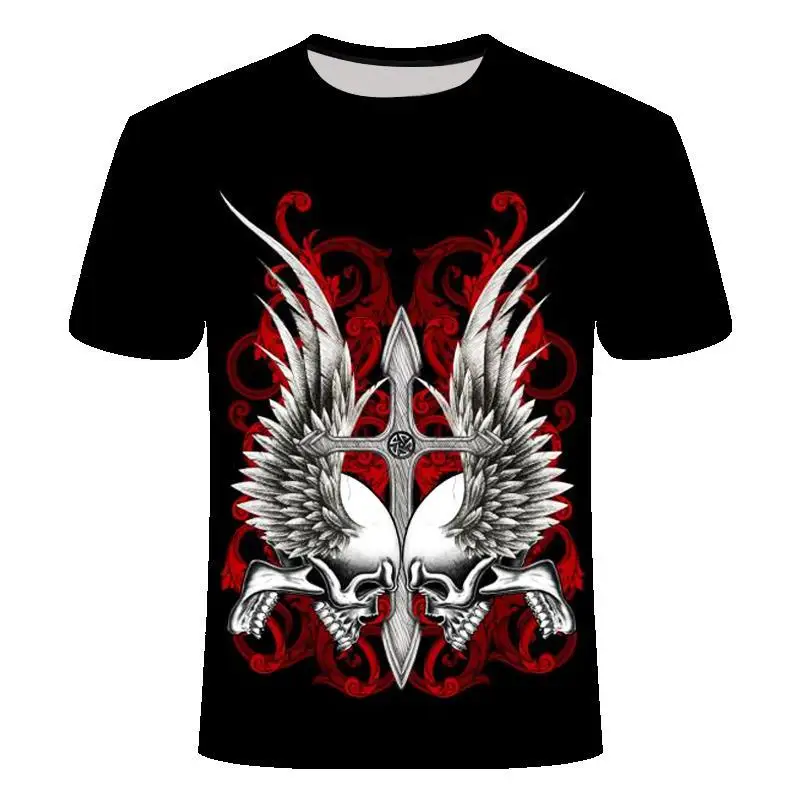 

2021 new Drop ship 3D printed T-shirt men's women's tshirt punk style top tees skull t shirt gothic tshirt asian size 6XL gym