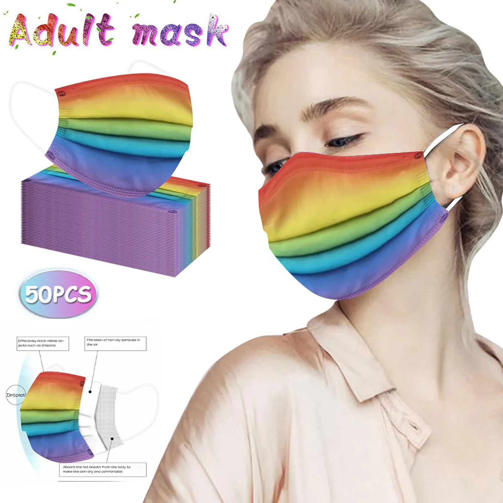 50 шт. одноразовые трехслойные фильтры для взрослых|Аксессуары костюмов| |