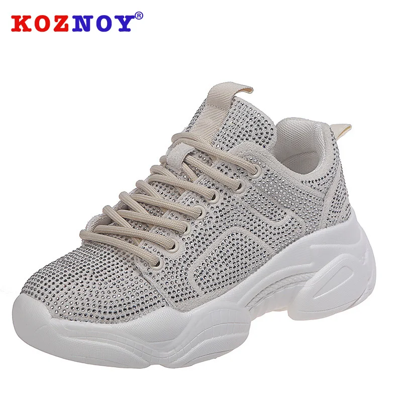 Koznoy/женские кроссовки Сезон весна-осень Модная обувь на толстой подошве Прямая