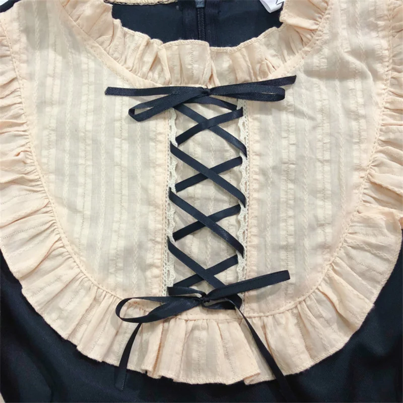 

Kawaii Ruffles Dress Japanese Korean Harajuku Gothic Bandage Bow Patchwork Girl Cosplay Dress Women Lolita Style Party Dresses