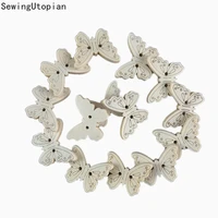50pcs mixed wood butterfly sewing buttons for clothes scrapbooking decorative wooden botones crafts needlework diy accessories