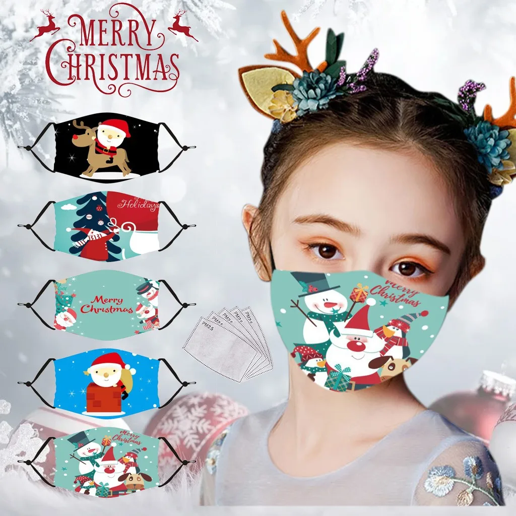 Бесплатная доставка Детские маски с принтом 5 фильтров и регулируемые ремешки