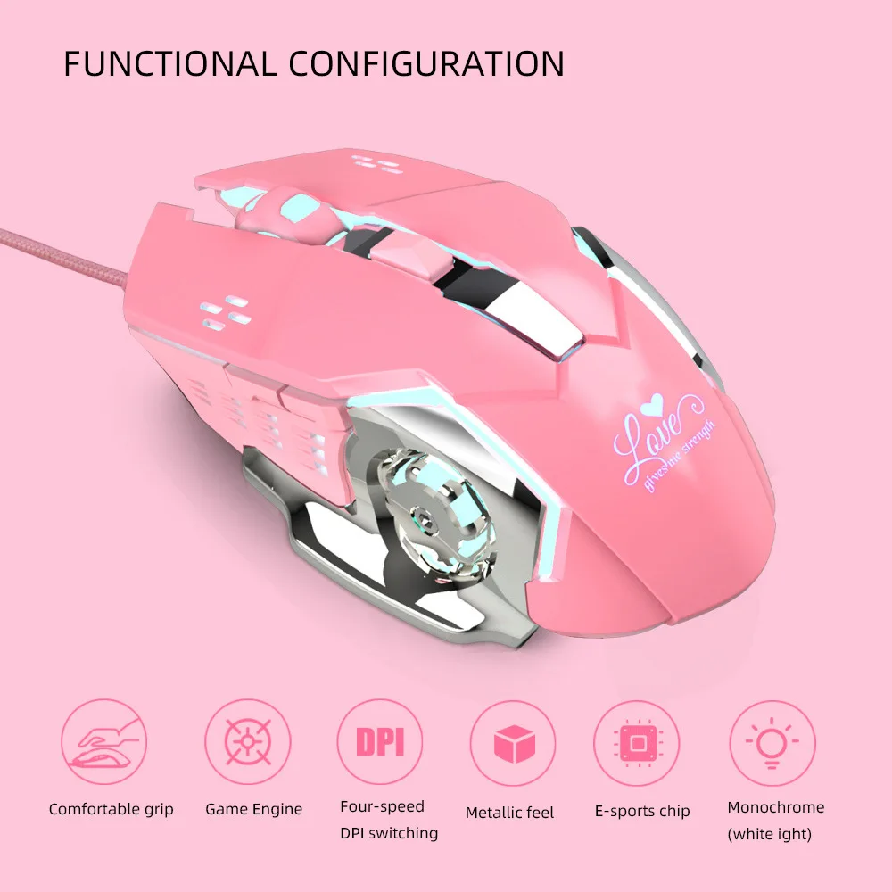 uthai db24 the new pink gaming mouse 3200dpi office mouse optical mouse ergonomic mouse suitable for notebook computers free global shipping