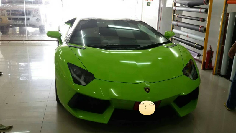 Глянцевая виниловая пленка зеленого Автомобильная фольговая 10/20/30/40/50x152 см |